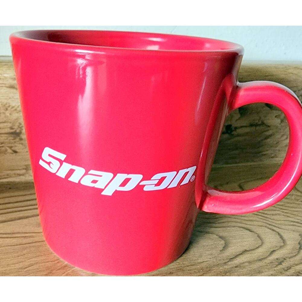 Snap-On Tools Classic Promotional Coffee Cup Mug Red W/ White Print 3.75"